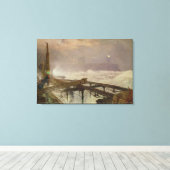 ブルーライト、Teignemuth桟橋 – 照明ザ・ランプ キャンバスプリント (インサイチュ (ウッドフロア))