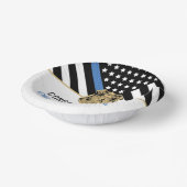 ブルーライパーソナライズされたン警察の退職パーティー ペーパーボウル (傾斜あり)