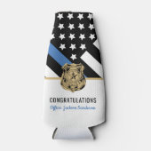 ブルーライパーソナライズされたン警察の退職パーティー ボトルクーラー (正面)