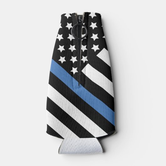 ブルーライパーソナライズされたン警察の退職パーティー ボトルクーラー (裏面)