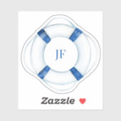 ブルーライフブイモノグラムのビニールシール シール (シート)