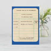 ブルーライブラリカード誕生日 招待状 (スタンド正面)