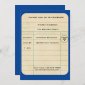 ブルーライブラリカード誕生日 招待状 (正面/裏面)