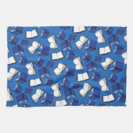 ブルーライブラリーブックパターン図書館員 キッチンタオル