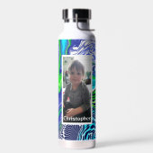 ブルーライムパーソナライズされたグリーンデジタルポー絵を描ト ウォーターボトル (左面)
