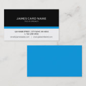 ブルーラインとのシンプルな黒い/白 名刺 (正面/裏面)