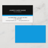 ブルーラインとのシンプルな黒い/白 名刺 (正面/裏面)