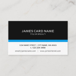 ブルーラインとのシンプルな黒い/白 名刺