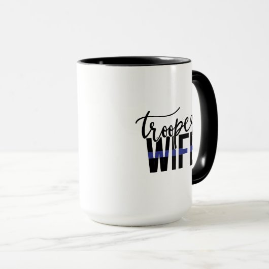 ブルーラインのトルーパー妻の警察のサポート マグカップ (正面右)