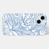 ブルーラインアートフラワーメディタレニアボタニカル Case-Mate iPhoneケース (裏面 (横))