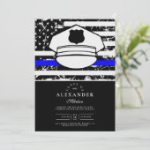 ブルーライングランジ警察帽子卒業 招待状 (スタンド正面)