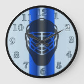 ブルーラインゴアリーマスクホッケーウォールクロック ラージ壁時計 (正面)