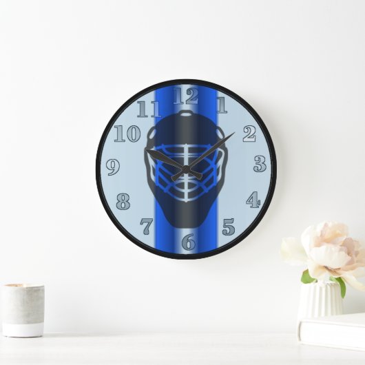 ブルーラインゴアリーマスクホッケーウォールクロック ラージ壁時計 (ホーム)
