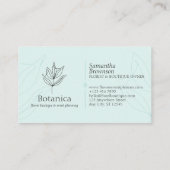 ブルーラインシックミニマリストリーフシダフローラ 名刺 (裏面)