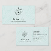 ブルーラインシックミニマリストリーフシダフローラ 名刺 (正面/裏面)