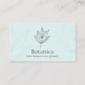 ブルーラインシックミニマリストリーフシダフローラ 名刺 (正面)
