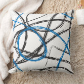 ブルーラインデザインレトロ装飾用クッション クッション (ブランケット)
