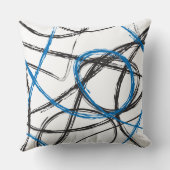ブルーラインデザインレトロ装飾用クッション クッション (裏面)