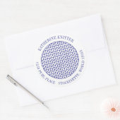 ブルーラインニットラージラウンドアドレス封筒用シール ラウンドシール (封筒)