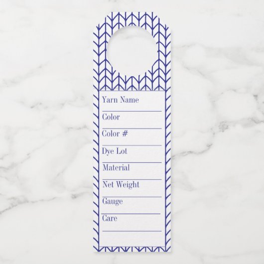 ブルーラインニット長糸ラベル ボトルネックタグ (正面)