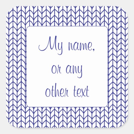 ブルーラインニット3"スクエアマットステッカー スクエアシール (正面)