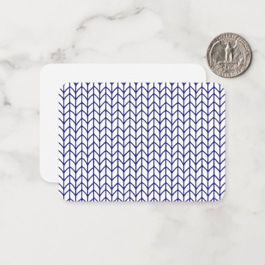 ブルーラインニット3.5x2.5フラットノートカード/水平 ノートカード (正面/裏面インサイチュ)