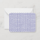 ブルーラインニット3.5x2.5フラットノートカード/水平 ノートカード (正面)