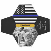 ブルーラインパーソナライズされた、警察、フォトサッカーボール サッカーボール (フラット)