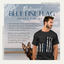 ブルーラインフラグTシャツ ダストレス加工