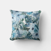 ブルーラインフラワーアンドベリー装飾用クッション クッション (正面)