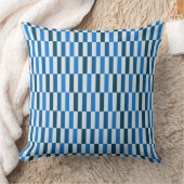 ブルーラインフローThrow Pillow クッション (ブランケット)