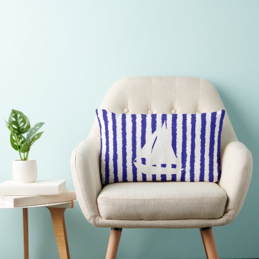 ブルーラインボートの絞り染めの投球の装飾的な枕 ランバークッション (椅子)