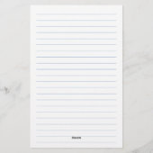 ブルーラインミニマリストモノグラム 便箋 (裏面)