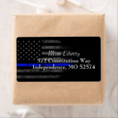 ブルーラインヴィンテージ米国国旗のラベル ラベル (インサイチュ)