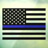 ブルーライン国旗のウインドウサイン、警察、アメリカ国旗 ウィンドウサイン (シート3)