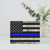 ブルーライン国旗の氷サポートアメリカ合衆国 ポストカード (スタンド正面)