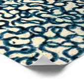 ブルーライン抽象芸術アート ポスター (角)