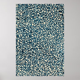 ブルーライン抽象芸術アート ポスター