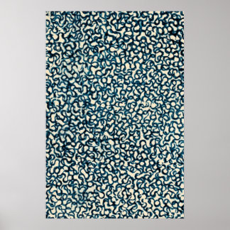 ブルーライン抽象芸術アート ポスター