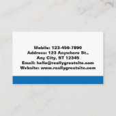 ブルーライン教会の青年牧師の省 名刺 (裏面)