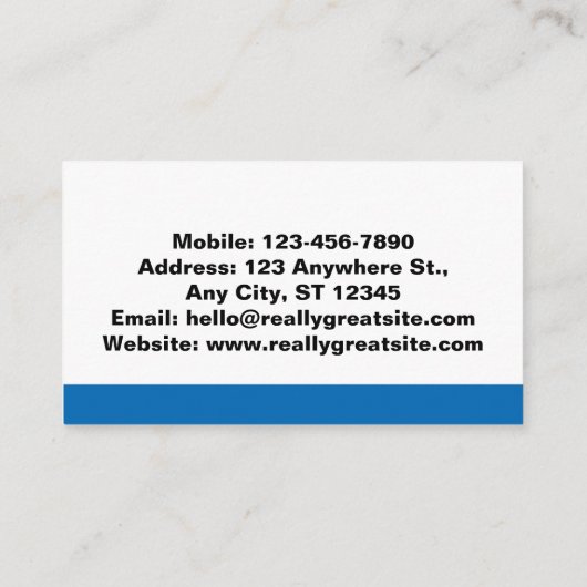 ブルーライン教会の青年牧師の省 名刺 (裏面)