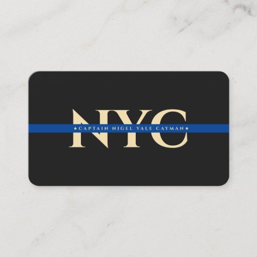 ブルーライン法モダン執行モノグラム 名刺 (正面)