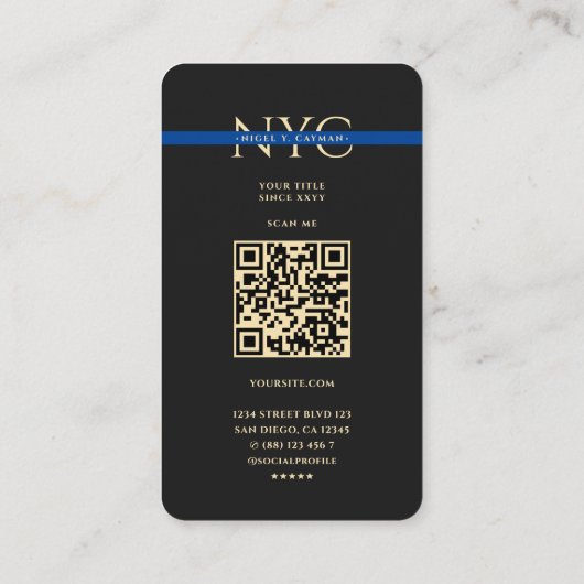 ブルーライン法モダン執行モノグラム 名刺 (裏面)