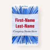 ブルーライン破烈パターン; パーソナライズな名前入りの記章 バッジ (正面)