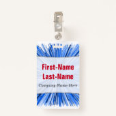 ブルーライン破烈パターン; パーソナライズな名前入りの記章 バッジ (裏面クリップ)