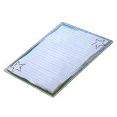 ブルーライン紙素朴スターズ縁どシックグランジ ノートパッド (アングル)