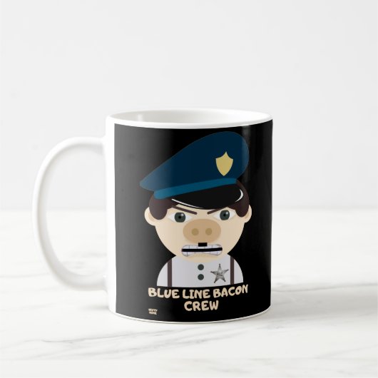 「ブルーライン・ベーコン・クルー」警おもしろい察 コーヒーマグカップ (左)