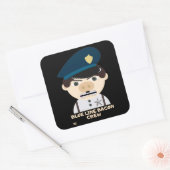 「ブルーライン・ベーコン・クルー」警おもしろい察 スクエアシール (封筒)
