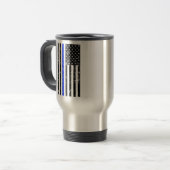 ブルーライン-警官-をコーヒー・マグ薄くして下さい トラベルマグ (正面左)