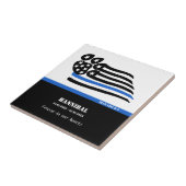 ブルーラインK-9オフィサーパーソナライズされたメモリアル タイル (側面)